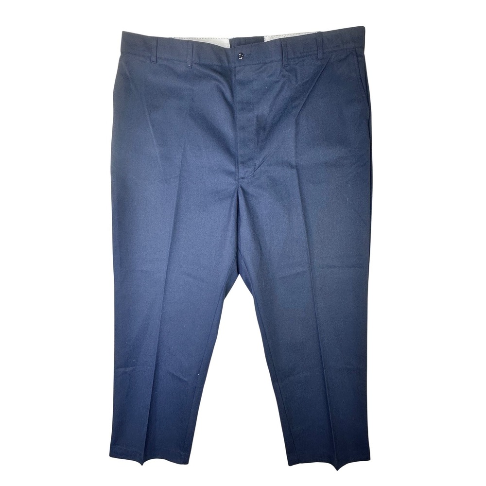 Red Kap Mens Navy Blue Work Pants Flat Front Twill Trousers 46x30
